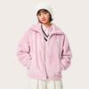 Li Ning Sports Lifestyle Series Faux Rabbit Fur Warm Plush Collar Windproof Casual Comfortable Versatile Fleece Jacket Women Jackets AFDUC96-4