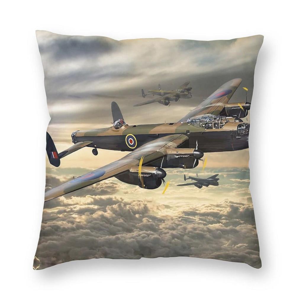 Avro Lancaster Square Pillowcase Polyester Linen Velvet Pattern Zip Decor Throw Pillow Case Home Cushion Cover X