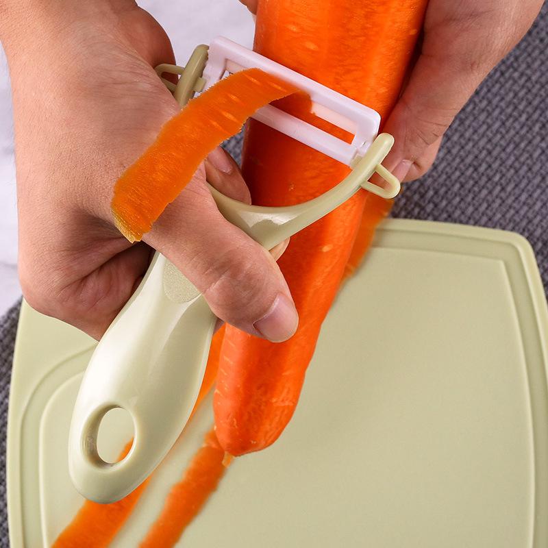 Ceramic Kitchen Knife & Peeler Set: Melon Slicer, Cutting Board, Baby Food Tools (3-Piece)