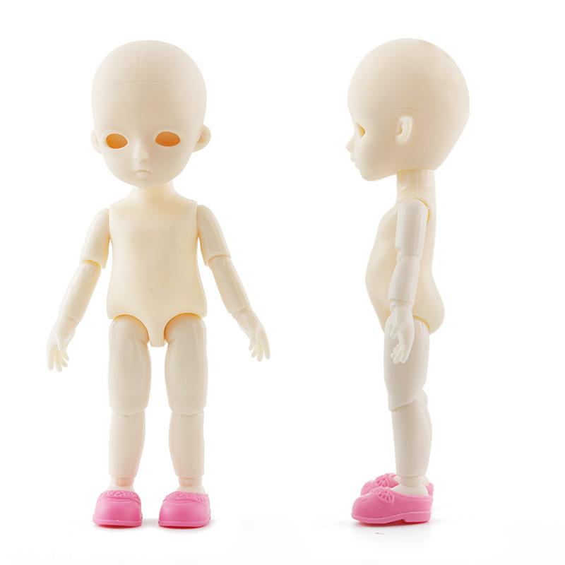 15cm 13 Movable Jointed Dolls Toys Cute 3D Eyes Baby Naked Nude Doll Head Body Doll Toy for Girls OB11