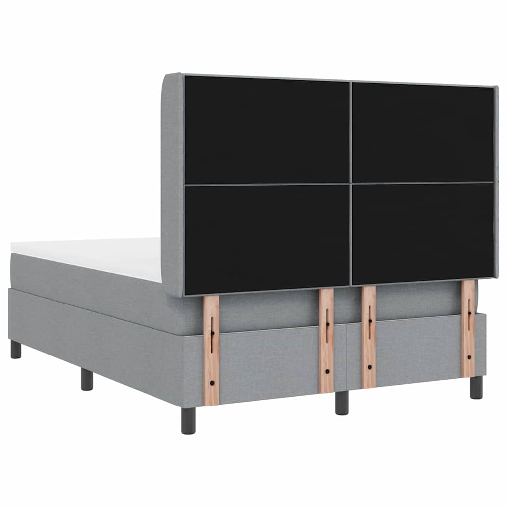 Box Spring Bed with Mattress Light Grey 200 x 140 cm Fabric