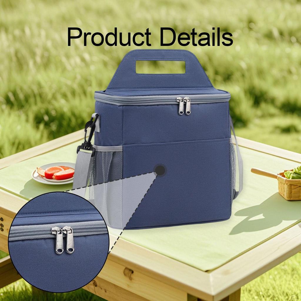 Insulated Lunch Portable Storage Organizer Thermal Bag for Picnic Camping Beach Fishing Adult Meal