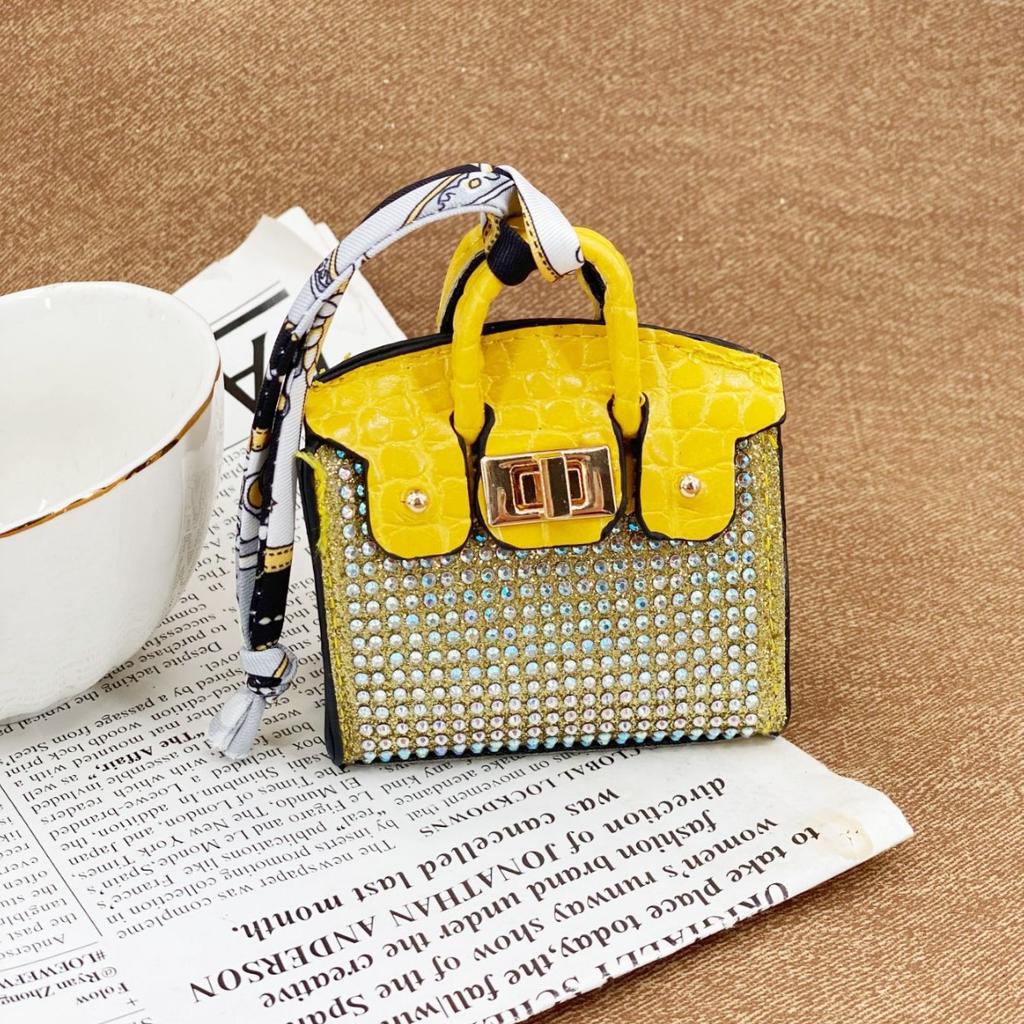 Internet-Berühmtheit neuer Aufkleber Diamant glänzend Haus Mini kleine Tasche Anhänger Kopfhörer Tasche Multifunktionale Münztasche Kreativ