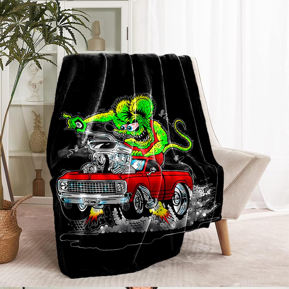 Truck Theme Printed Blanket - Perfect for Couch, Bed, Travel & Outdoor Use | Machine Washable, Cozy & Durable.