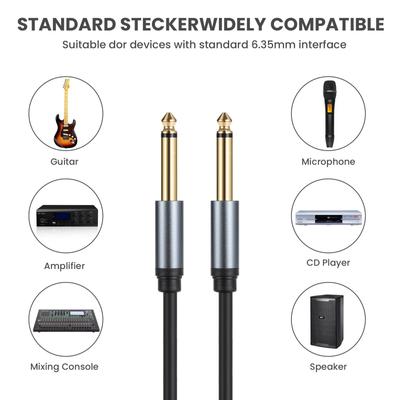 1/4 Zoll Gitarrenkabel 6,35 mm auf 6,35 mm Instrumentenkabel 1/4" Mono TS Verbindungsleitung für Verstärker Lautsprecher Mikrofon