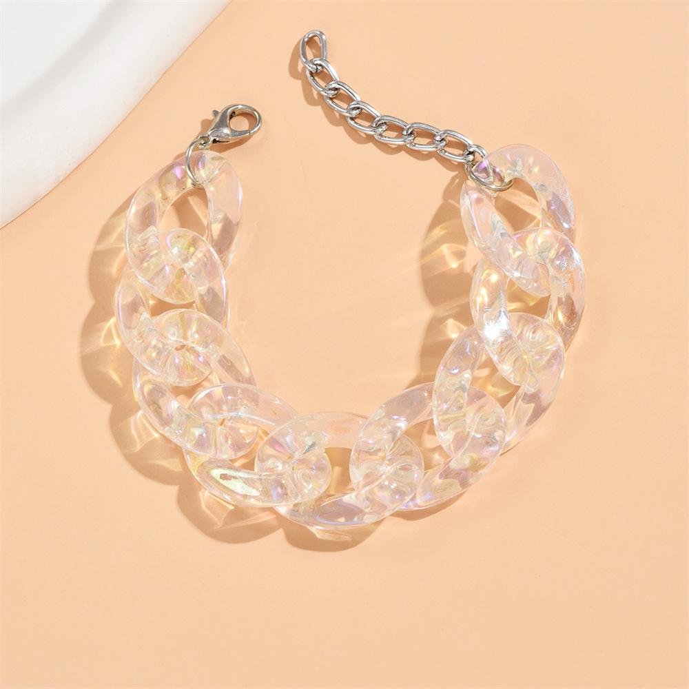 

2024 Прозрачный акриловый брелок-браслет с макаронами белый