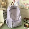 School bag solid color high-end female simple large school bag lightweight high school large capacity couple travel backpack