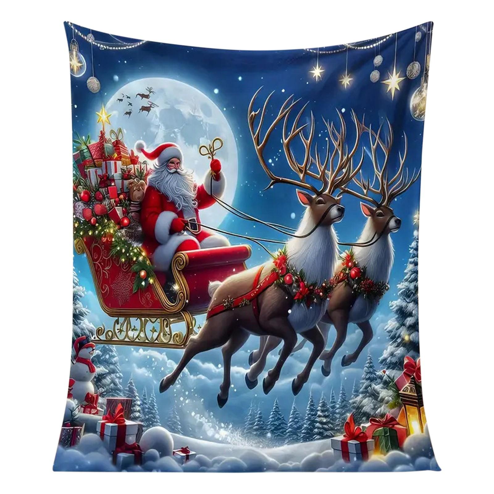 

Thick Flannel Christmas Printed Blanket One Size