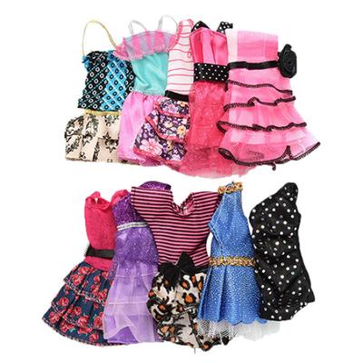 10 in 1 Mode Handgemacht Mini Kleider Kleidung für Spielzeugpuppen Stil Zufällig Geschenk