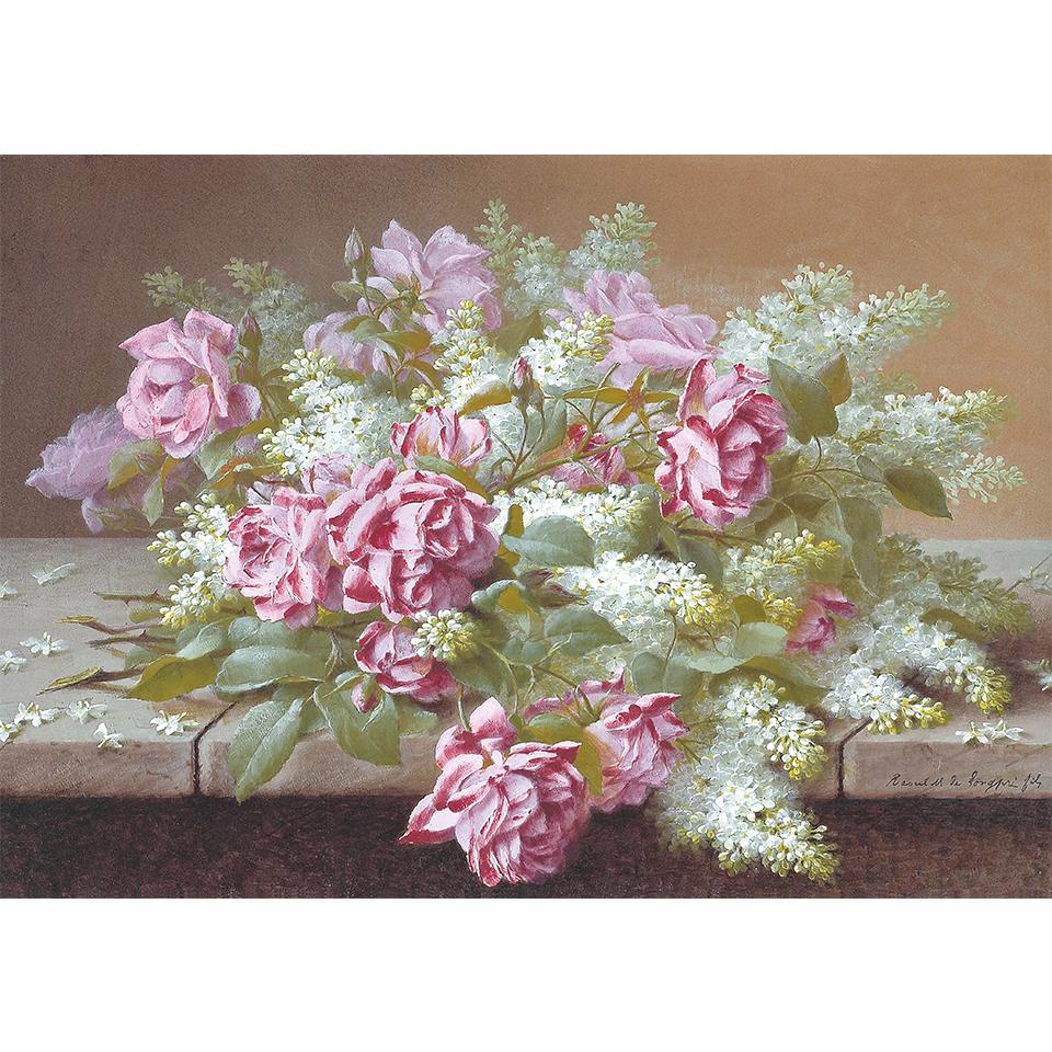 5D DIY Diamond Painting Pretty Retro Flower Diamond Embroidery Cross Stitch Kit Full Rhinestone Mosaic Home Decor