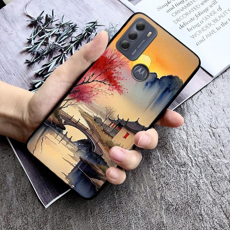 Japanese Cherry Mountain Sceneary Case For Moto G84 G23 G24 G31 G32 G41 G51 G52 G53 G54 G71 G82 G42 G62 G200 G Play G Stylus