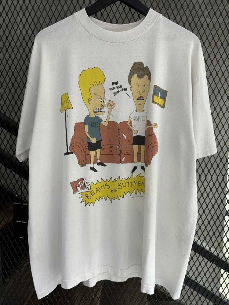 1993 Beavis and Butthead Stanley Desantis White Unisex T shirt S5XL WA4499 Unisex T-Shirt M