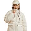 Li Ning Sports Lifestyle Serie Einfarbiges Logo Kapuzen-Fleecejacke Damenjacke Weiß AYMS072-1