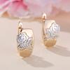 New Design Champagne Gold Glossy White K Flower Ear Buckle Earrings
