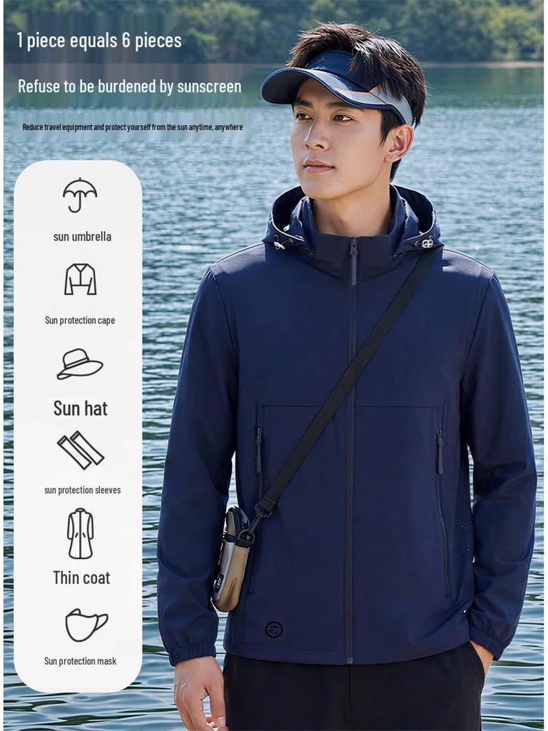 Unisex Ice Silk Sun Protection Jacket: Lightweight, Breathable, Anti-UV Summer Outdoor Skin Clothing.