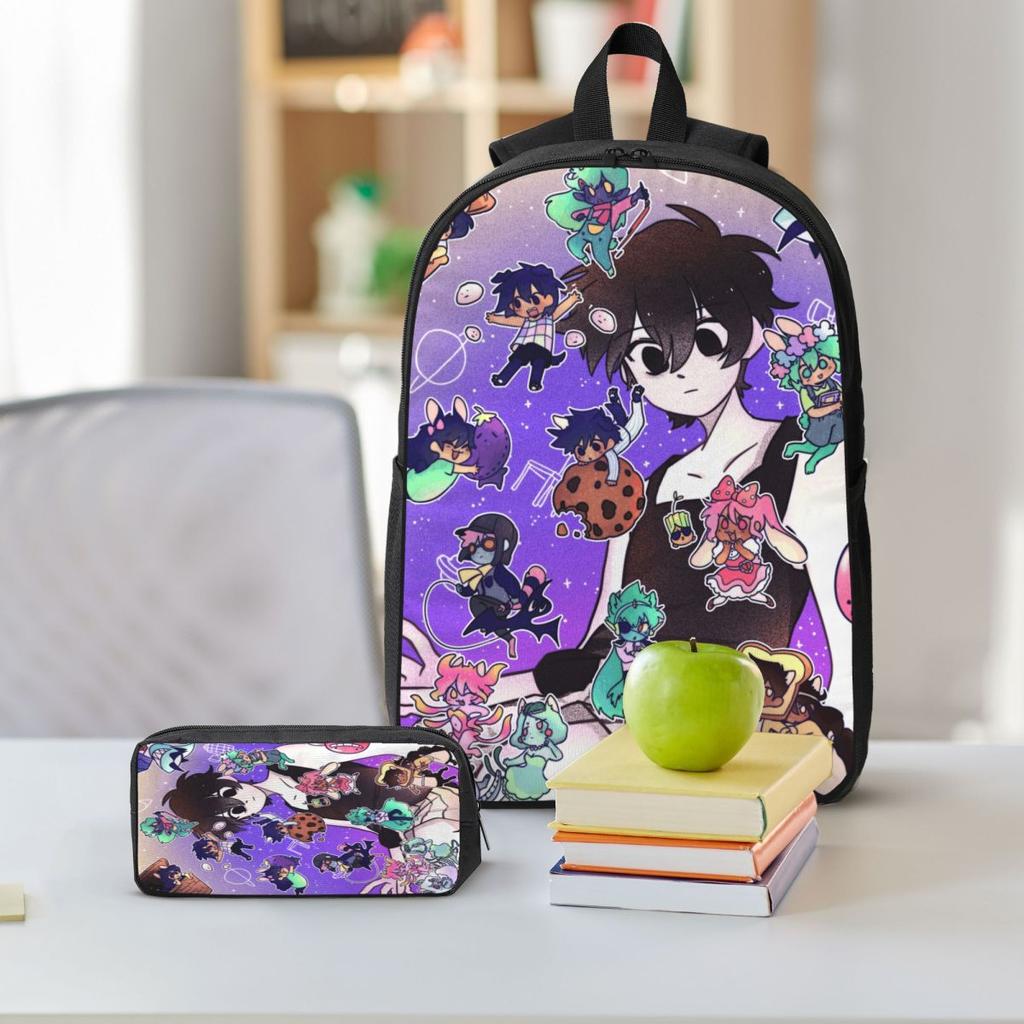 3Pcs Omori Hero Prints School Bags Set for Children Pen Bags Backpack Sets with Lunch Box For School Students Knapsack