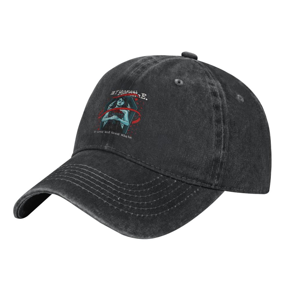 My Chemical Romance Meowical Romance Baseball Caps Casual Distressed Denim Washed Headwear Travel Adjustable Caps Hat