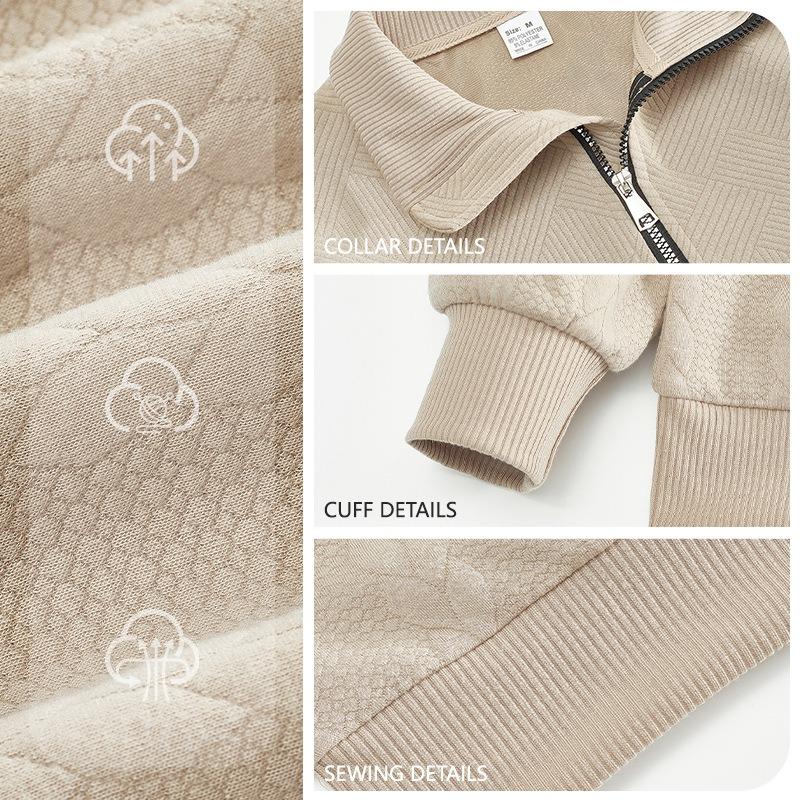 Men S Casual Vintage Half Zip Knit Sweater Loose Fit Long Sleeve Pullover