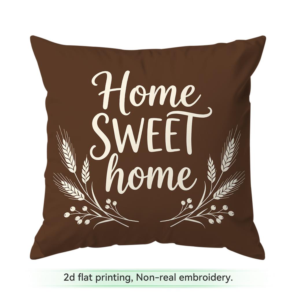 1pcs Autumn Warm Brown Floral Cushions Pillowcase Polyester Cushion Cover Throw Pillow Pillowcover Home Car Sofa Decor