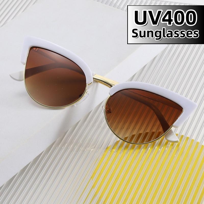New Stylish Cat Eye Sunglasses for Women Retro UV400 Protection Fishing Street Pography Luxury Designer Unisex Shades Glasses
