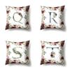 Polyester Pillowcase American Retro Flower Plant 26 English Letter Cushion Cover Car Pillowcase
