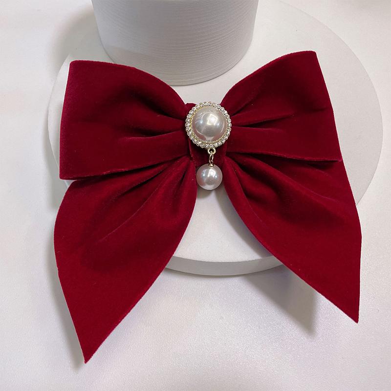 Red Bow Headdress For Ladies Sweet Hair Clip Bride Engagement Wedding Hairpin Spring Clip Fashion Hair Accessories Gifts