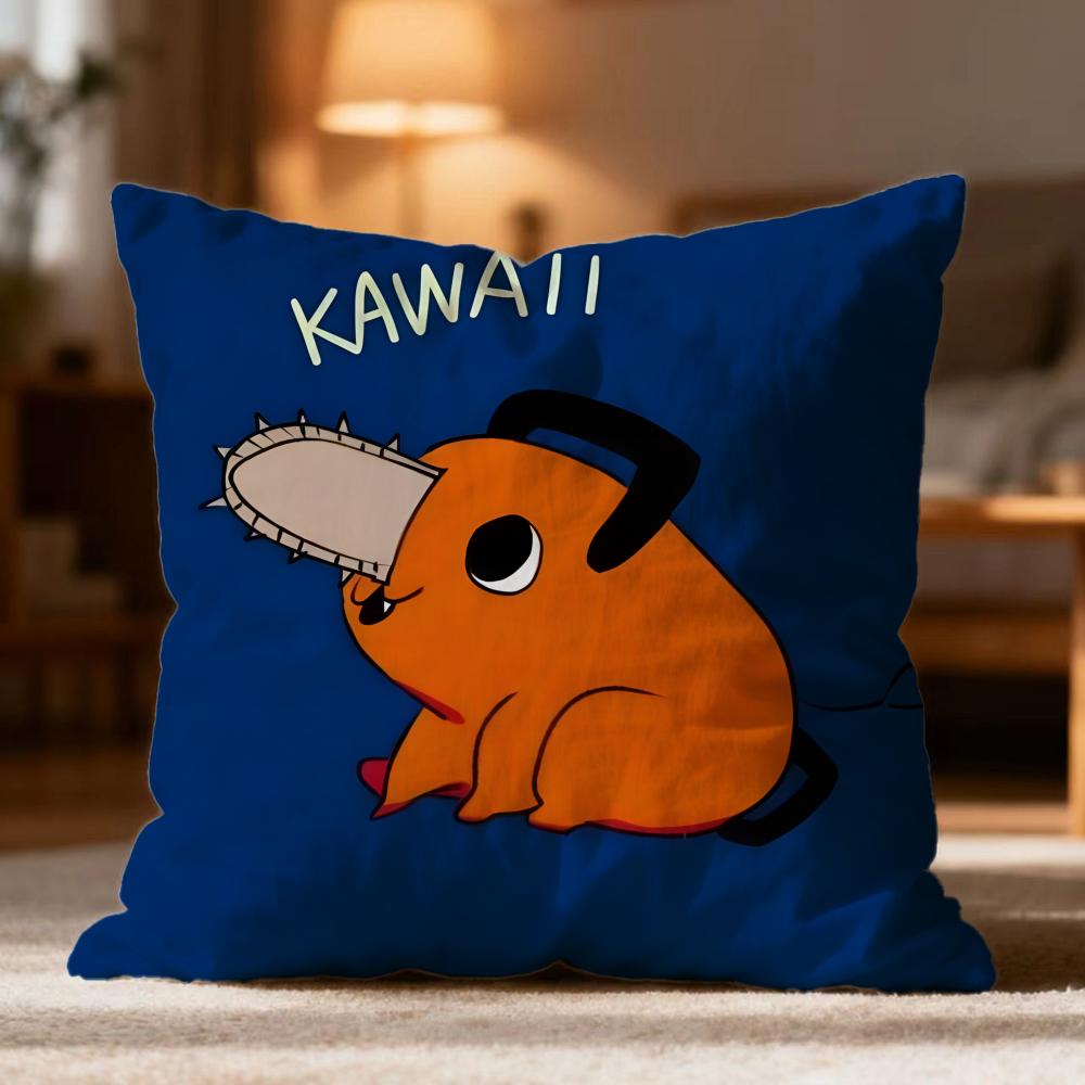 

Popular C-CCainsaw Man Cushion Cover Soft Washable Pillow Case Multi-Scene for Couch Bed Travel Office Use 30cmx30cm