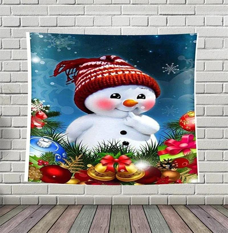 Christmas Cute Cartoon Tapestry Living Room Sofa Home Decoration Christmas Gift