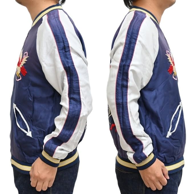 Tailor Toyo Aging Souvenir Jacket Sukajan WHITE TIGER LANDSCAPE Taylor Toyo TT15545-145 × (JP, Alphabet, S, Green)