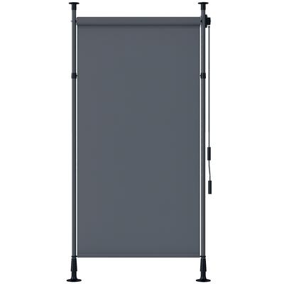 Freestanding Awning, Adjustable Length, No-Drill Assembly, Aluminum Frame, 1.5 X 2.2-3.1 M, Dark Gray