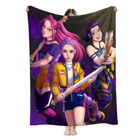 Hunter Girls Blanket Cozy Flannel Throw Blanket Machine Washable Anime Print Blanket 100cm