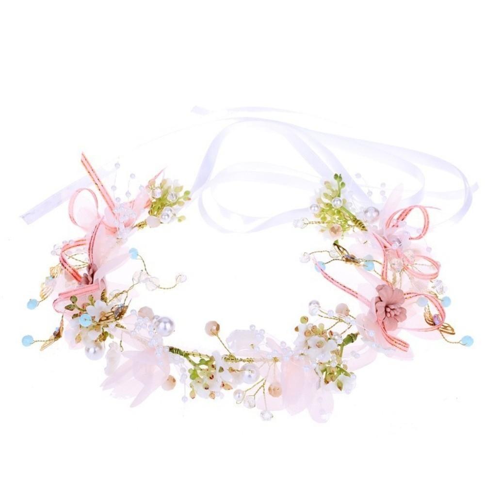 Tiara Wreath Headband Korean Style Garland Wristband Elegant Flower Crown Hairband  Photo Props