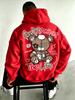 American Style Trendy Patched Stuffed Bear Sweatshirt with Back Print and Hooded Casual T-shirt for Both Men and Women