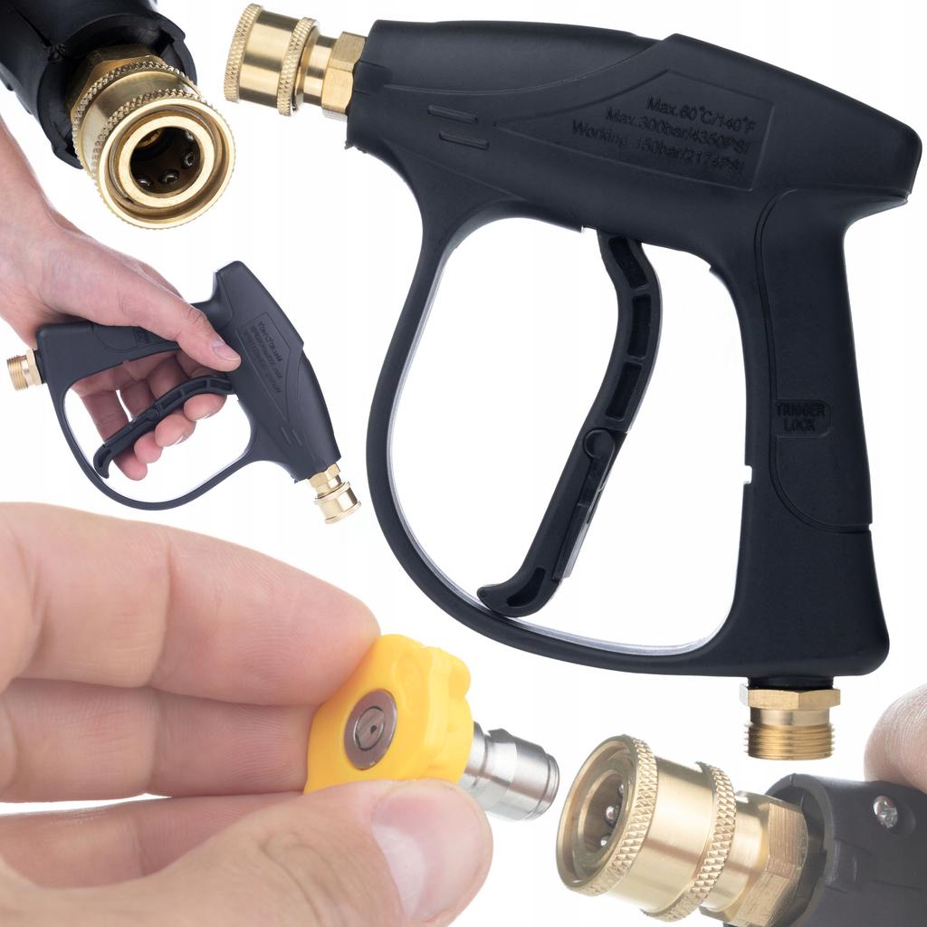 Rosfix Zestaw Do Myjki Ciśnieniowej – Pistolet 4350 PSI 22mm | 5 Dysz Na Szybkozłączkę | Pianownica 1000ml