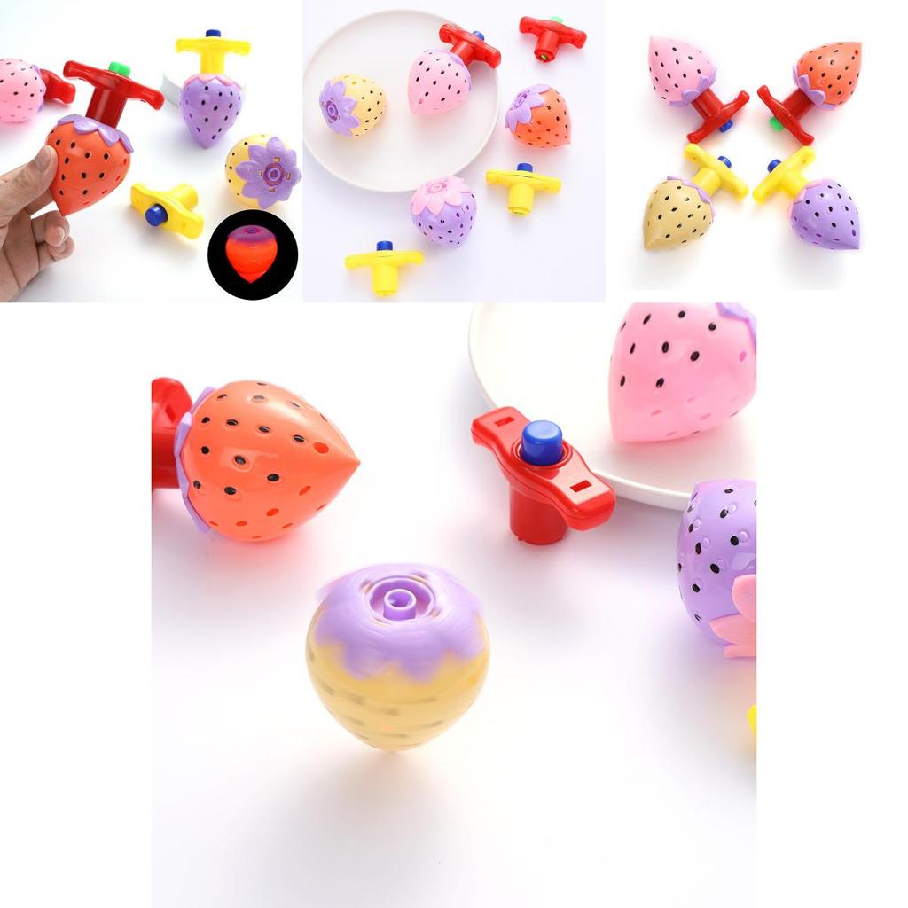 Kids Luminous Strawberry Gyroscope Set Made Of Plastic Perfect For Night Market And School
