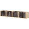Wall Mount 84 CD / 56 DVD/Blu-ray/ Media Storage Rack 4 Cubes Wooden Shelf Organizer Unit Bookcase Display, Natural