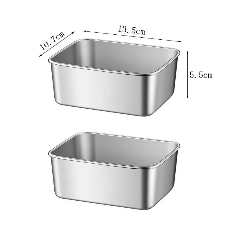 2/3/4/5 Peças Recipiente de Comida de Aço Inoxidável Caixa Com Tampa Grande Capacidade Armazenamento de Alimentos Caixa de Conservação Fresca Bandeja