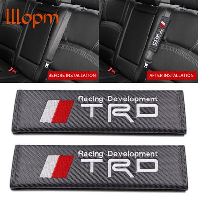 2PCS Universal Carbon Fiber Car Safety Seat Belt Cover Shoulder Pads Cushion Kit