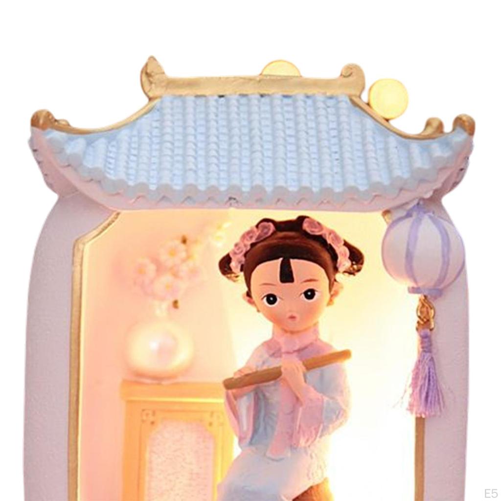 Traditional Chinese Girl Figurine Night Lamp Ornament Home Decors Creative