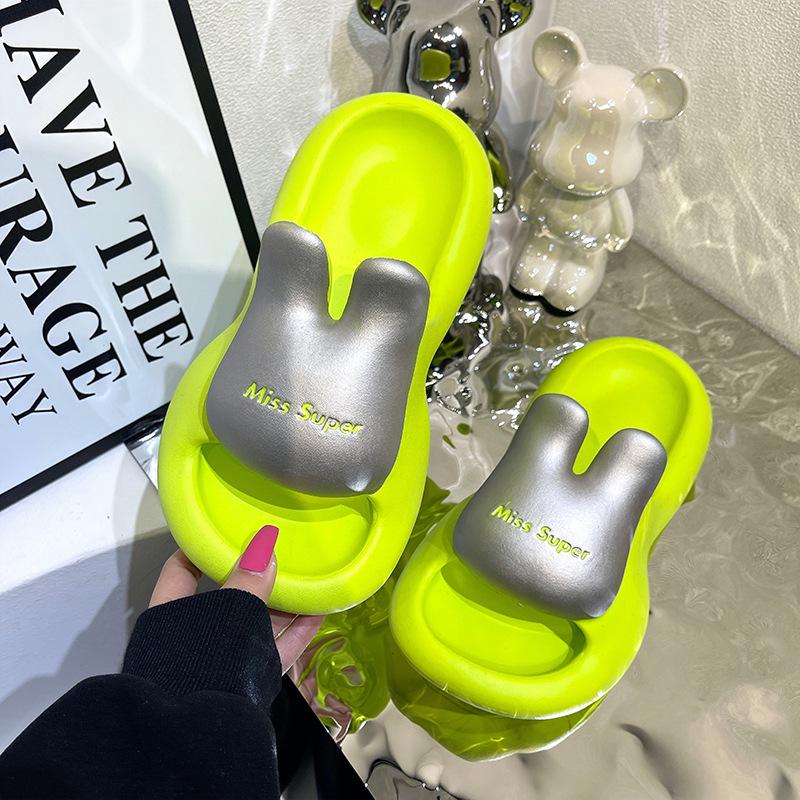 

Женские металлические тапочки-кролики на все сезоны - Толстая подошва, Нескользящие, Удобные и стильные для ношения на улице 36-37