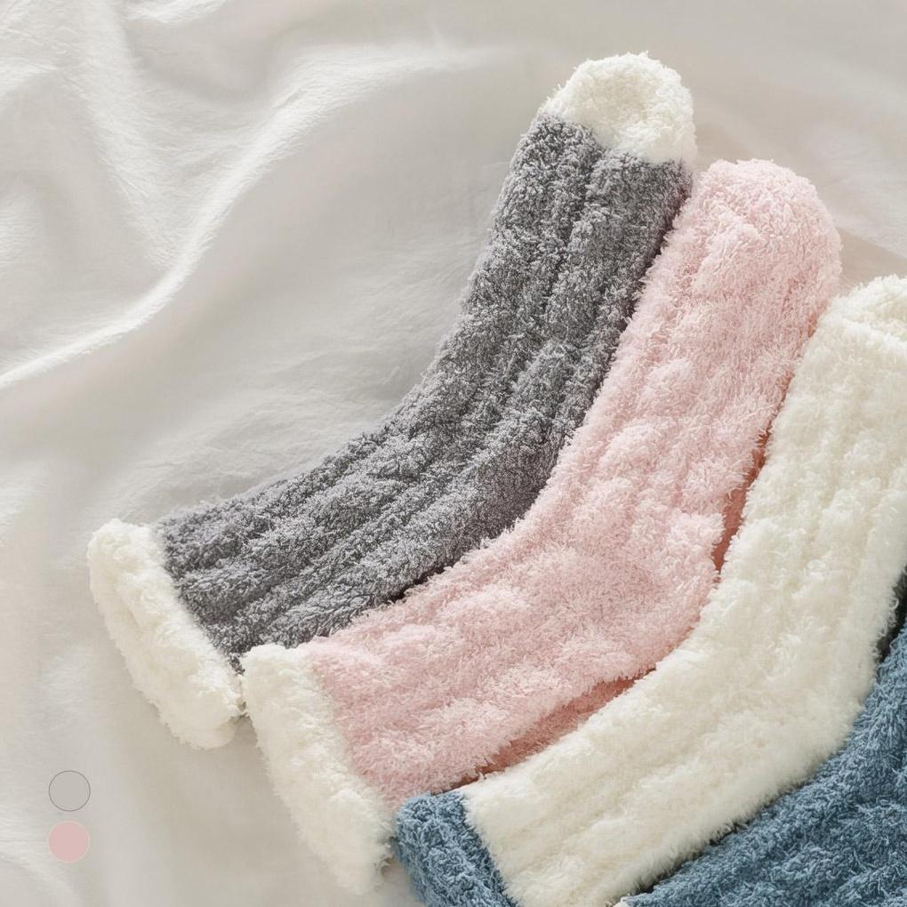 

KARRA Color-block Cable Sleep Socks_A4W0353 pink