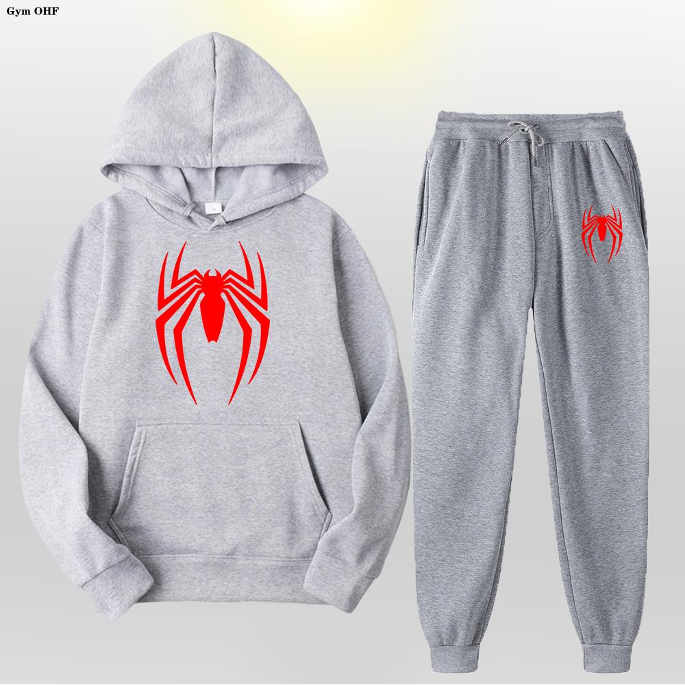 Women Men's Tracksuit Spider 2 Pieces Set Sweatshirt + Sweatpants Sportswear Hoody Casual Streetwear Men Clothing Hoodies Suit