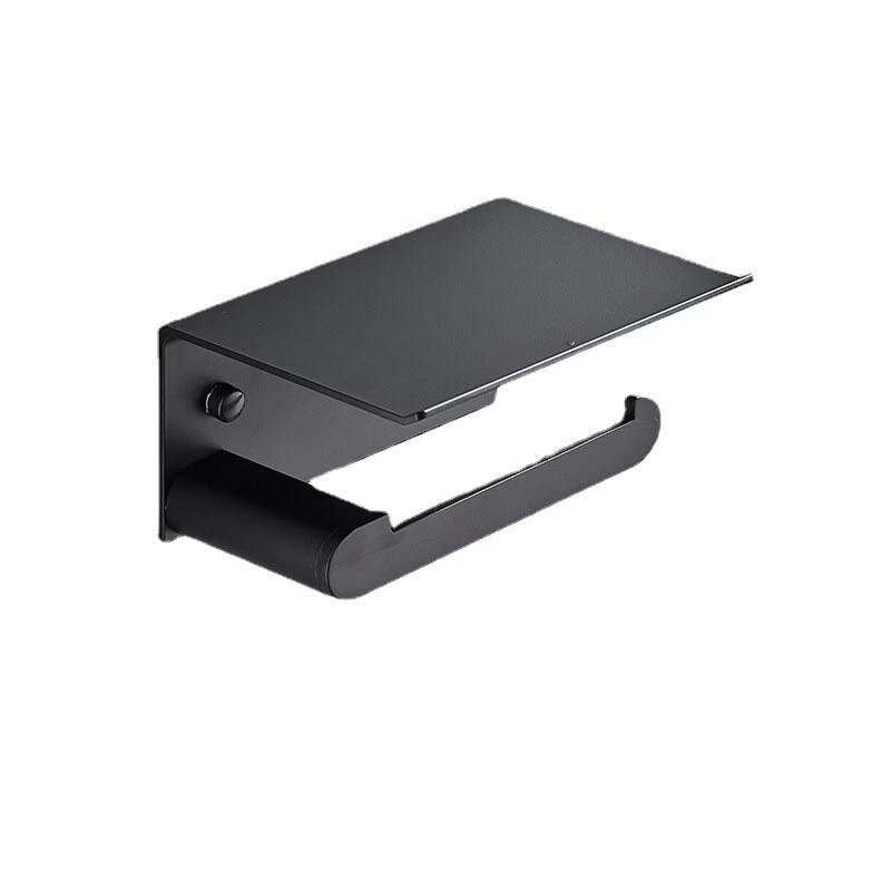cmaos Black No-Drill Wall-Mounted Toilet Paper Holder