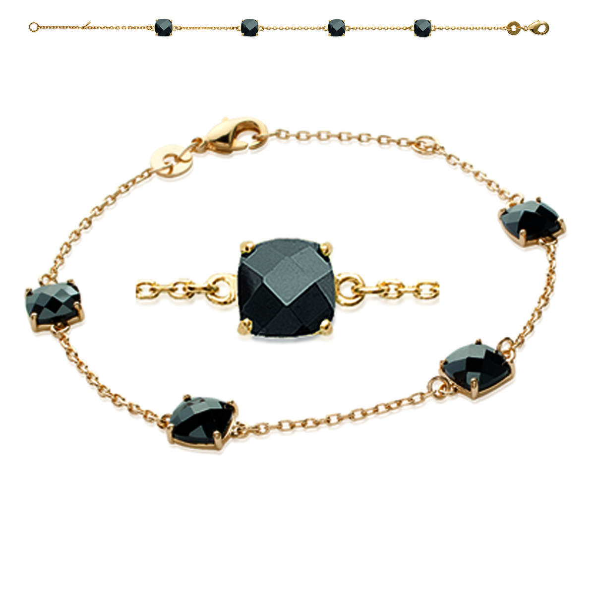 

Les Trésors De Lily [K3389] - Позолоченный браслет Unique из черного золота - 6 мм