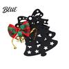 Holiday Home Decor Ornaments Black Metal Candle Holder Hollow Bow Sleigh Reindeer Bell Snowflake Tea Family Gathering Atmosphere Props Light
