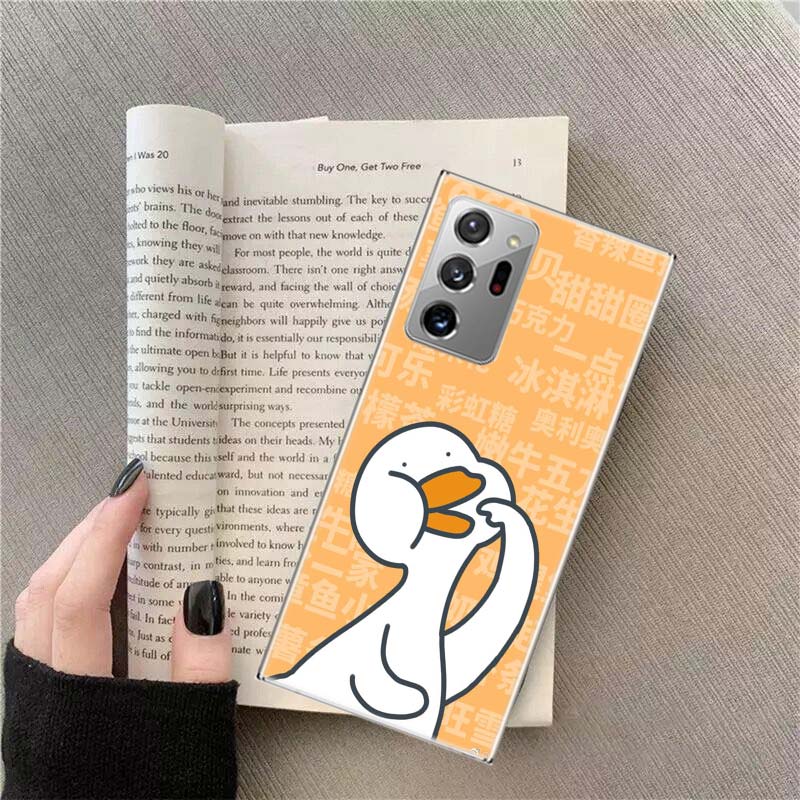 Cute Cartoon Duck Phone Case For Samsung Galaxy S25 Edge S24 S23 FE S22 S26 Ultra S21 S20 S10 Plus Capa Soft