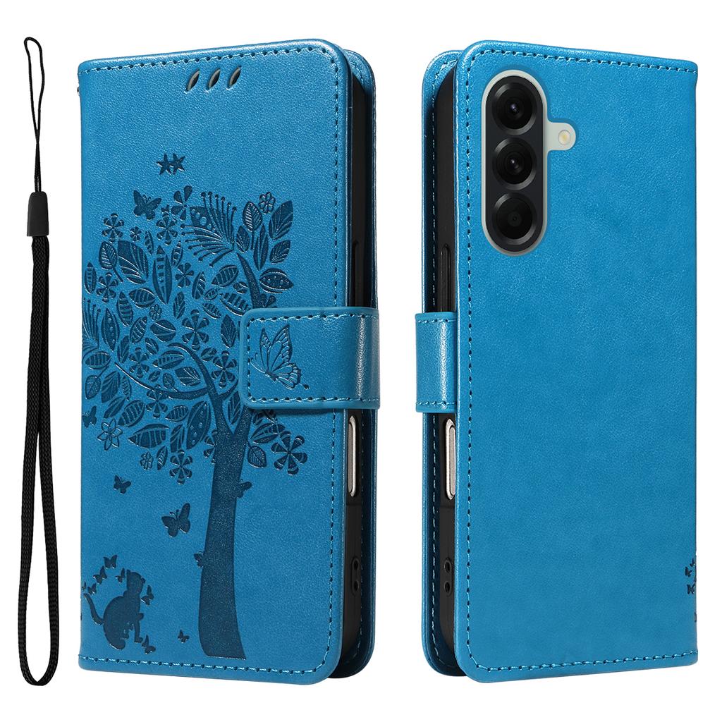 For Samsung Galaxy A57 5G Phone Case with Stand Cat Tree Pattern Leather Wallet Mobile Cover