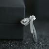 Luxury Micro Paved Line Cubic Zirconia Ring Geometric Shape Opening Jewelry for Women Anniversary Gift for Wife Wholesale