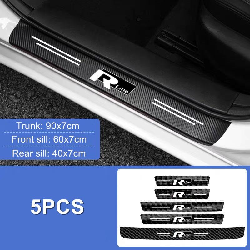 2025 Hot Car Door Sill Protector Plate Threshold Anti-Scratch Bumper Stickers for Volkswagen Golf R Rline Tiguan Polo GTI CC Pas