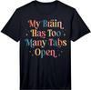 Vintage Dynamic Print Brain Tab Label Overload Tshirt